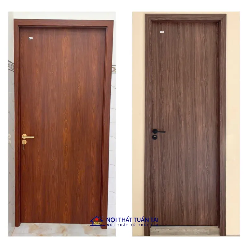 Cửa composite vân gỗ tự nhiên chú trọng hình ảnh sang trọng và cảm giác chuyên nghiệp