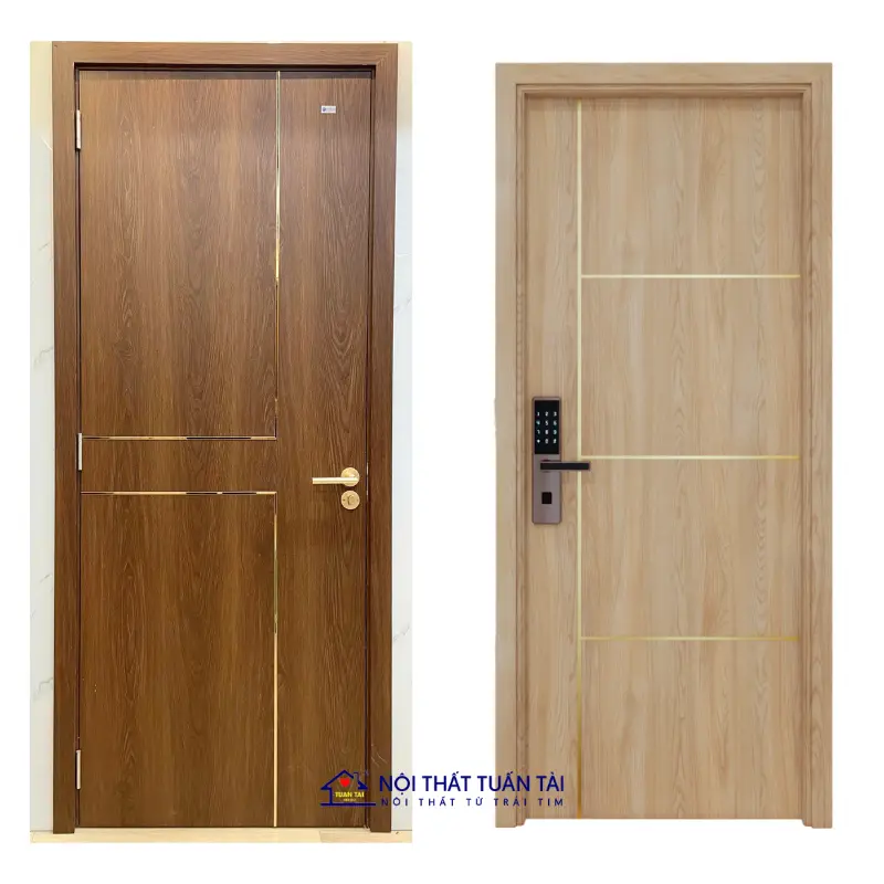 Cửa composite soi chỉ tạo điểm nhấn tinh tế nhưng vẫn giữ được sự chỉn chu cho không gian làm việc