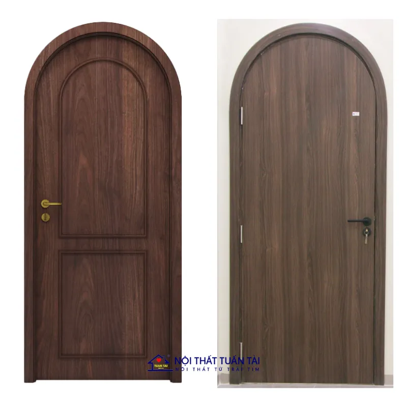 Cửa composite vòm cong mang đến tính thẩm mỹ cao và dấu ấn kiến trúc rõ nét