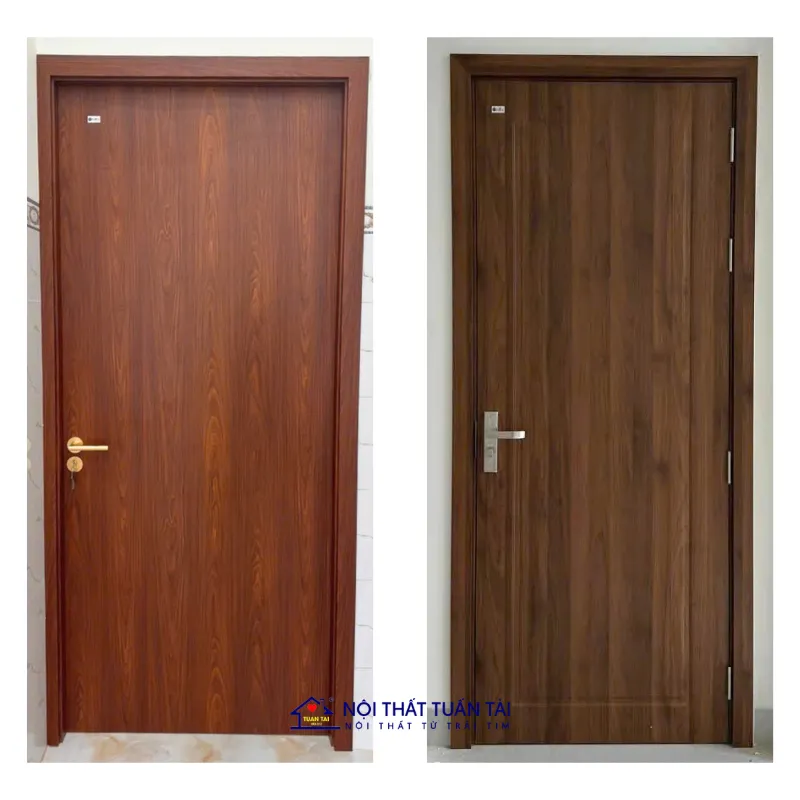 Cửa composite vân gỗ tự nhiên phổ biến nhất nhờ vân gỡ chân thực tạp cảm giác ấm cúng và sang trọng