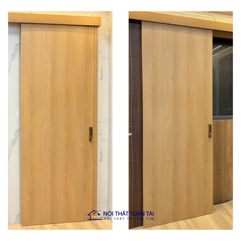 Cửa composite lùa mang thiết kế trượt giúp tiết kiệm diện tích vận hành êm